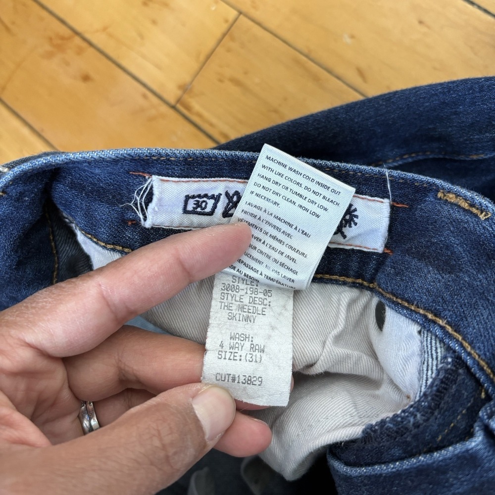 Hiroshi Kato The Needle Skinny Jeans Mens 30x30 Blue Selvedge Made In USA READ - Picture 4 of 16